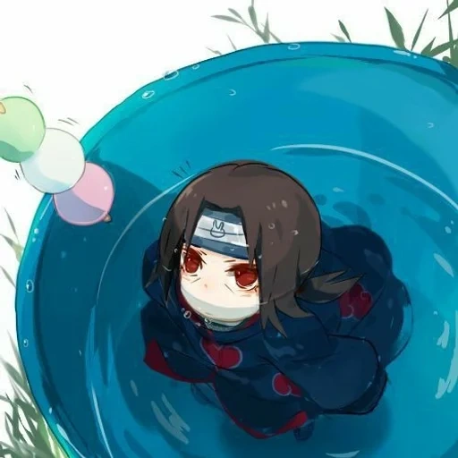 foto, anime arts, idéias de anime, chibi itachi, izuna uchiha chibi