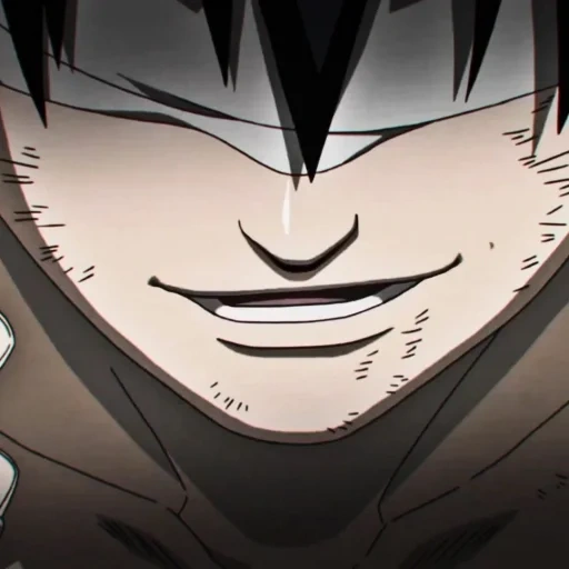 sasuke, jiu an saji, senyum palsu sasuke, senyum anime sasuke, sasuke menyeringai keji