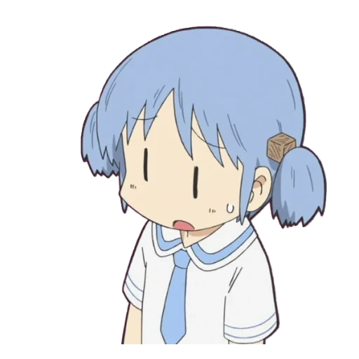 nichijou, nichijou myo, anime minimaliste, sleeve anime, personnages d'anime