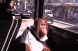 gambe, giphy, umano, ora vive, autobus scimmia