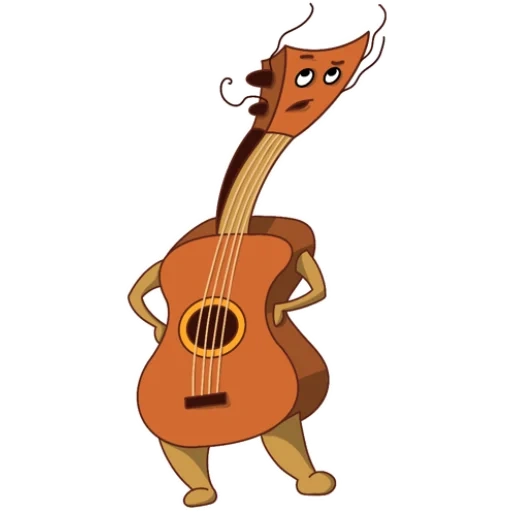 ukulele, guitarra de desenho animado