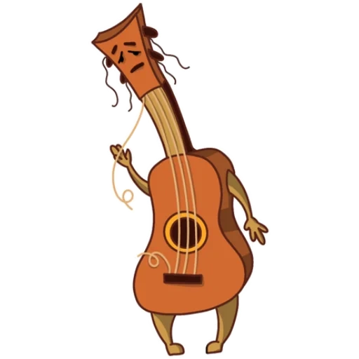 gitar kecil, menggambar ukulele, gitar kartun