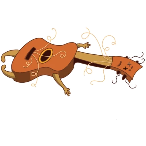 gitarrevektor, cartoongitarre, gitarrenillustration, brauner weißer hintergrund