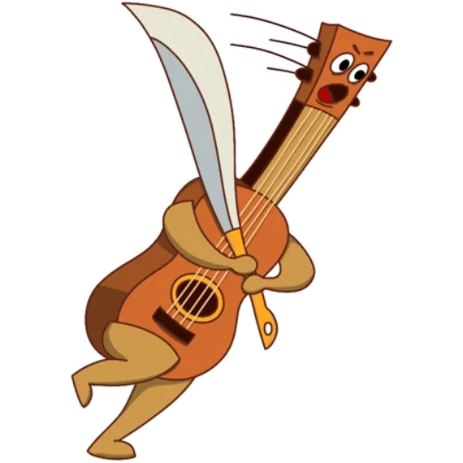 der kater, hai, ukulele, ukulele gelb, cartoongitarre