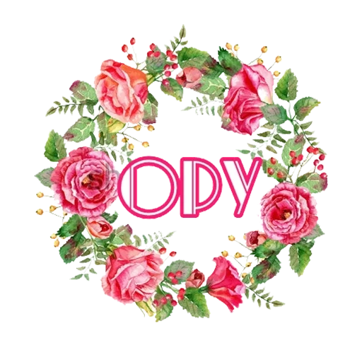garland, garland, watercolor wreath, watercolor rose wreath, garland symbol peony