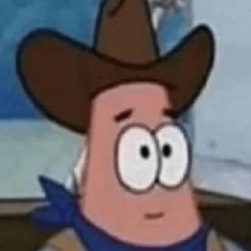 patrick, patrick estrela, patrick cowboy, bob esponja meme, patrick cowboy sponge bob