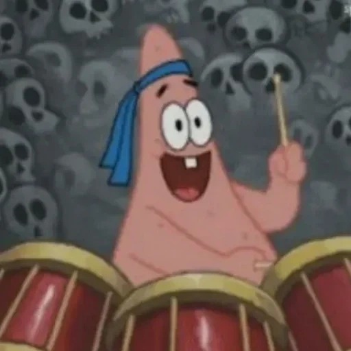 bob sponge, patrick starr, gif spongebob, spongebob square pants, patrick spongebob drummer