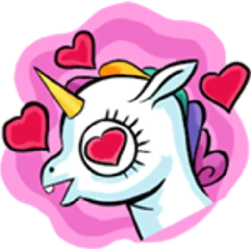 unicorn, kawai unicorn, unicorn keren, stiker unicorn, smiley face unicorn stiker