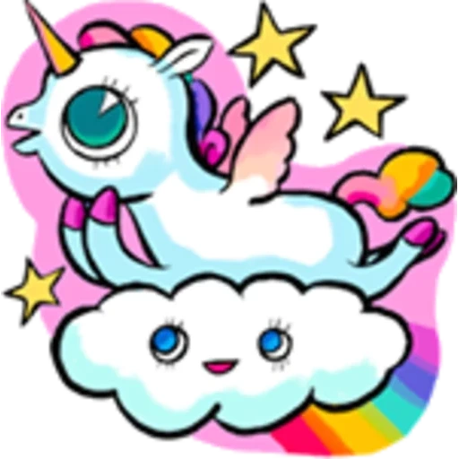 kawaii unicornio, el dibujo de un unicornio, unicornio lindo dibujo, preciosos unicornios, preciosos unicornios
