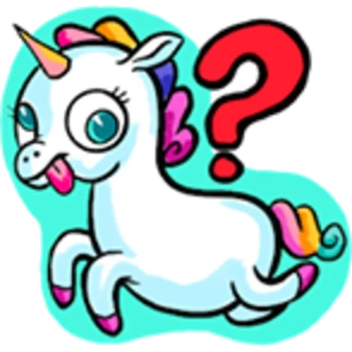 unicorn, un unicorno, un unicorno, cartoon unicorno, smiley unicorno adesivo