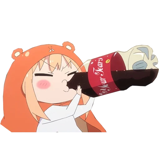 umaru, omaru chen, anime daimaru chen, pil chen minum cola