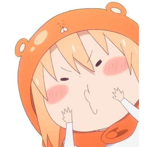 píldoras de wu, figura, píldoras chen, umaru chan, anime a ambos lados de la píldora hermana