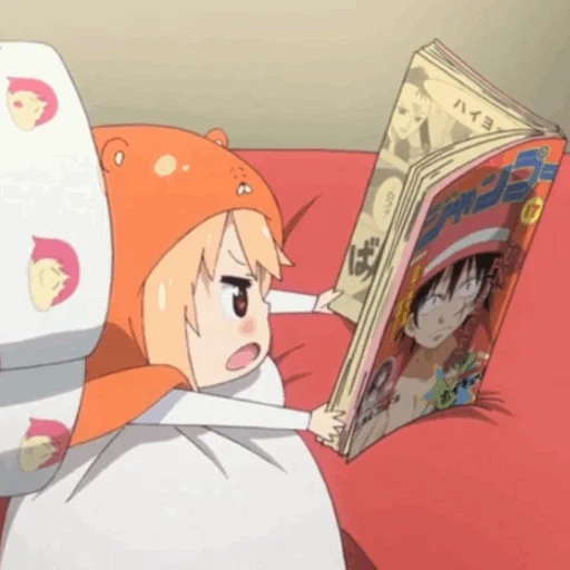 umaru, anime omaru, manky de luffy, omaru, anime double face petite sœur umaru-chen