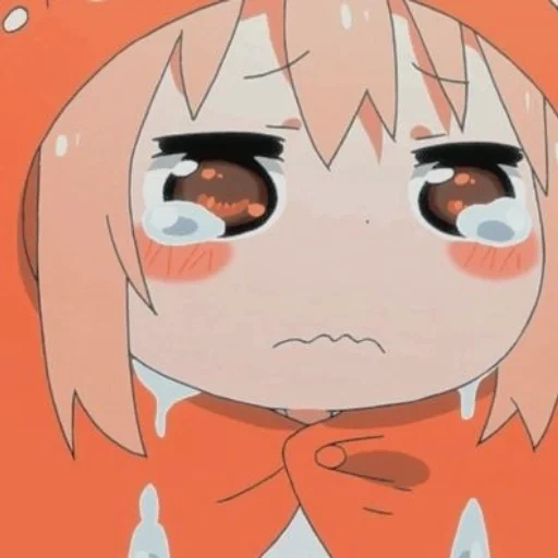 anime two faced sister umaru, umaru, two faced sister umaru, umaru anime, sister umaru cries