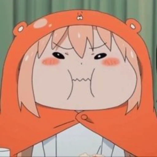 umaru, umaru chan, soeur à deux mèches umaru, anime two face soeur umaru, mes deux soeurs à deux fois umaru