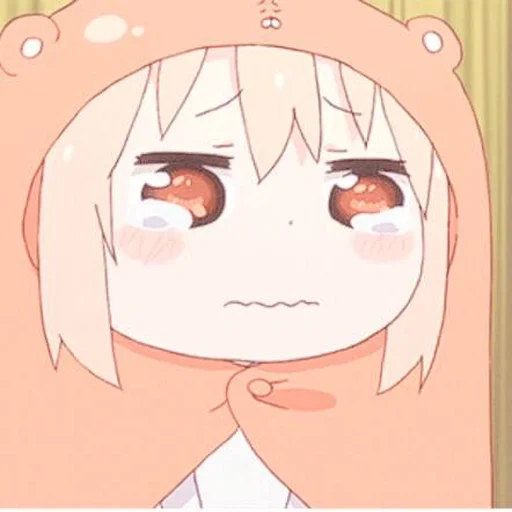 umaru, omaruta, sad gif, omaru a pleuré, daimaru la sœur à deux visages de l'anime