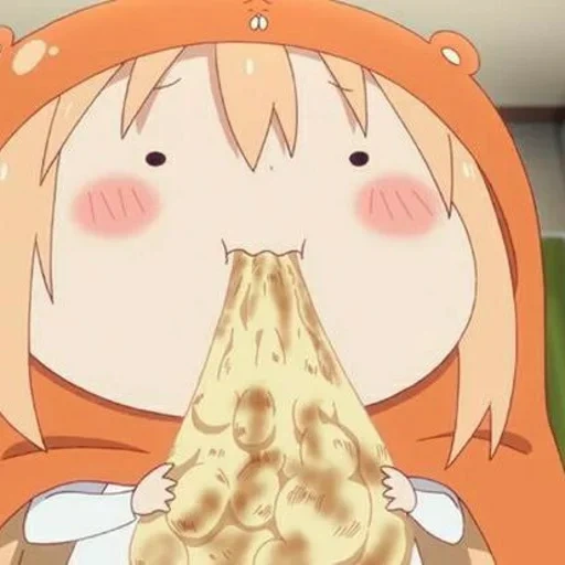 hermana de dos caras umaru, umaru chan, umaru, umaru chan comiendo, sistryon umaru