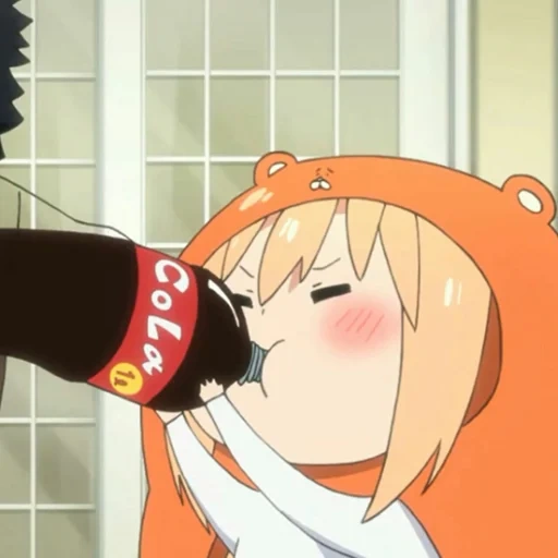 umaru, omaruta, anime omaru, pil chen minum cola, anime two-face sister omaru