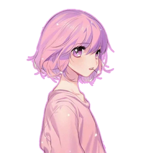 immagine, anime artistiche, anime rosa chan, capelli rosa anime, anime girl pink square