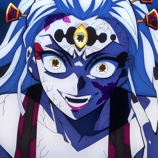 kimetsu no yaiba, demon slayer kimetsu no yaiba, duckle blade diseccionando demonios, demonios de disección de la cuchilla de anime, daki kimetsu no yaiba white screen