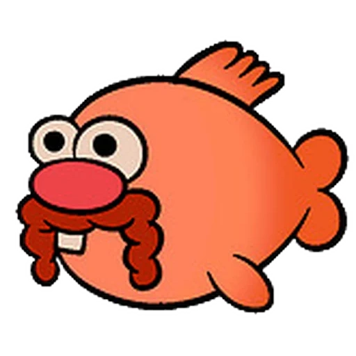 peixe, peixe pequeno, tala, peixe de desenho animado, peixe de três olhos de simpson