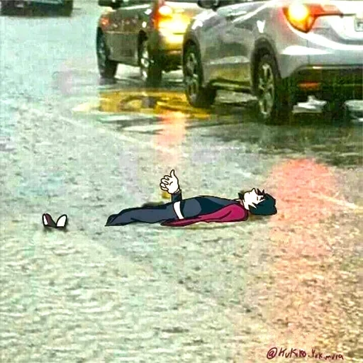 banjir yalta, flash flood, banjir krimea, anime lucu, meme anime kocak