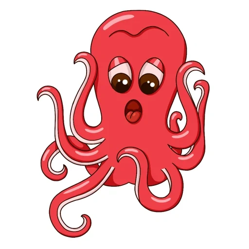 permainan kramal, gurita merah, gurita merah muda, gurita kartun, ilustrasi gurita