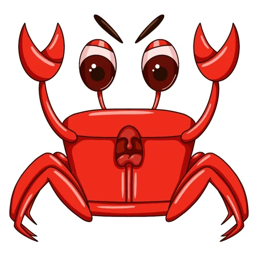 crabe, dessin de crabe, krab avec un fond blanc, crabe de dessins animés