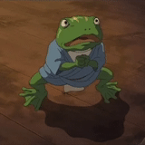 zhabka, katak kodok, frog hayao miyazaki, disetor oleh hantu, hayao miyazaki terbawa oleh kodok hantu