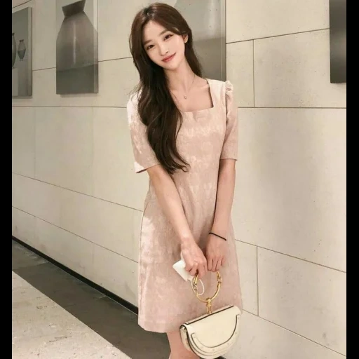 a stylish dress, a stylish dress, korean dress, korean dress, long korean dress