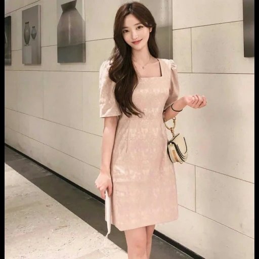 estilo de vestido, vestido elegante, vestido coreano, vestido elegante, vestido casual