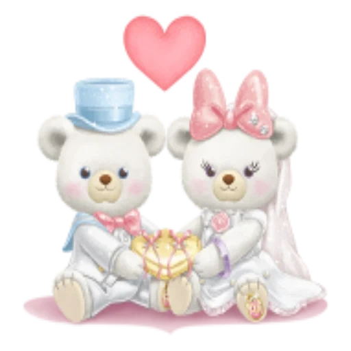 mainan, mainan, hewan lucu, beruang kecil, gaun pengantin boneka beruang