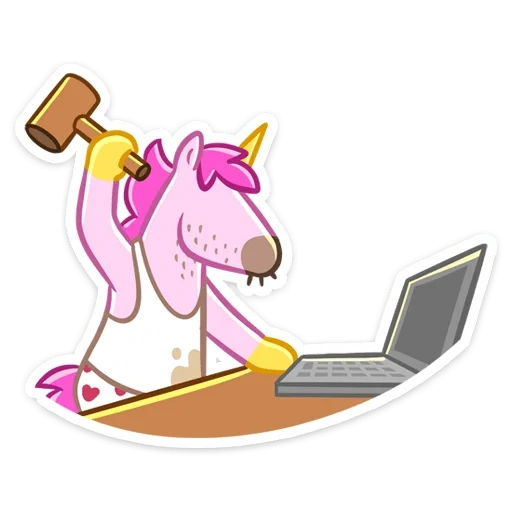 licorne, clavier, poney de licorne, unicorne informatique, caricature de dessin animé