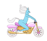 motorcycle, riding a bicycle, klipper motorcycle, pink motorcycle, unicorn motorcycle