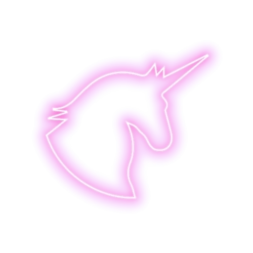 das einhorn, einhorn neon, neon einhorn, einhorn neon ohne hintergrund, lila neon einhorn