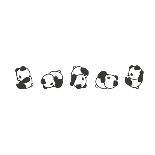 panda, panda von, panda manis, panda berwarna putih hitam, stiker panda kawaii