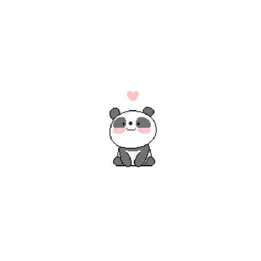 panda, panda doux, pixel panda, animé, dessin de panda