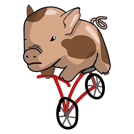 animal, bicicleta de cerdo, bicicleta de vaca, bicicleta de cerdo, piggy cat pak vatsap
