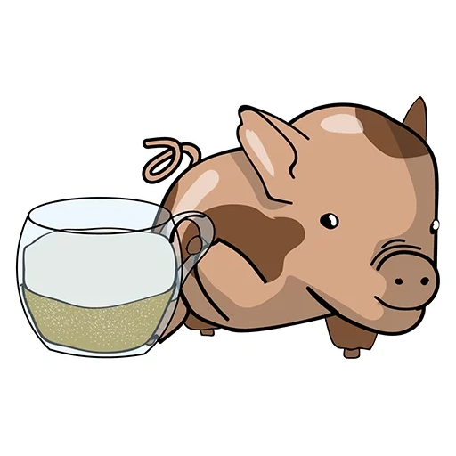 porcs, cochon de dessin animé, cochon poétique au visage souriant, piggy cat pak vatsap