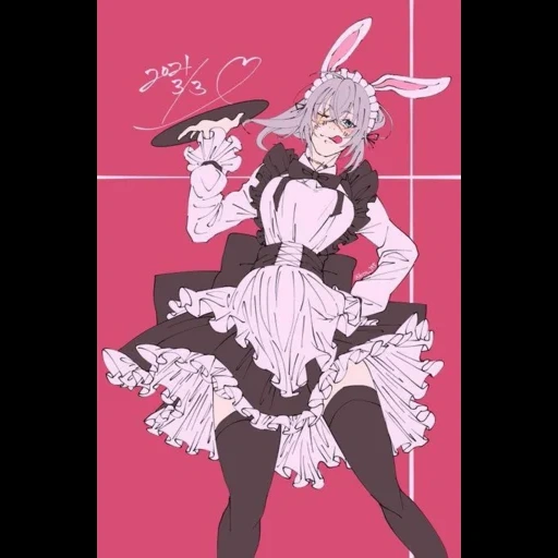 anime, art de l'anime, anime de bande dessinée, personnages d'anime, maid moriko