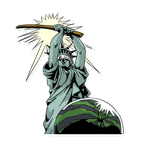 anime, arte weed, lady liberty, statua della libertà, anime statua della libertà