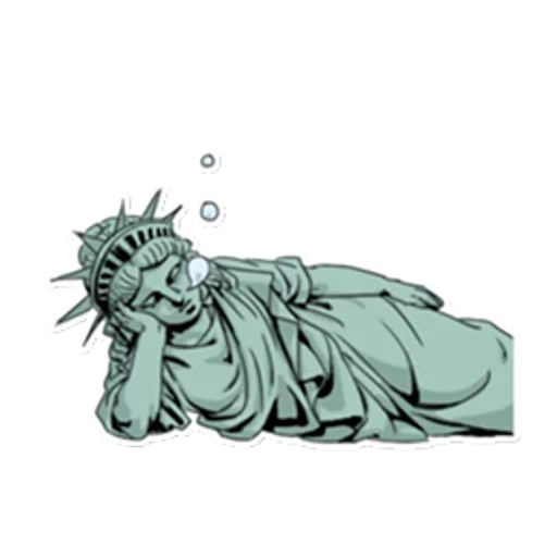 anime, la estatua de la libertad, boceto de la estatua de la libertad, la estatua de libertad que llora