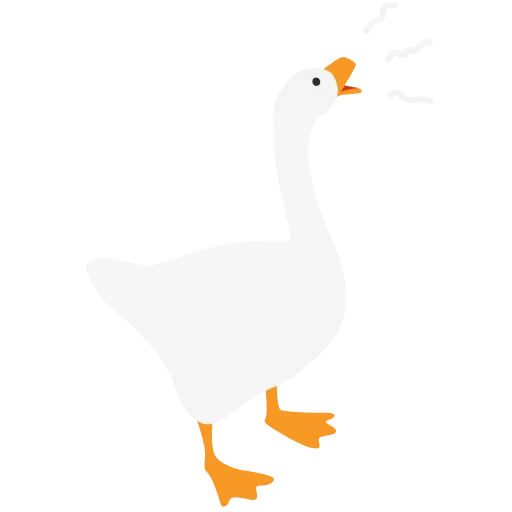 goose, the duck is white, the geese are white, big white goose, goose game untitled goose