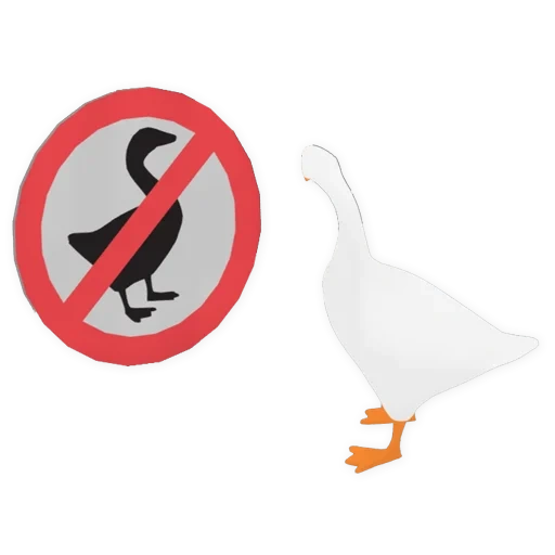 goose, goose game, there is no goose sign, untitled goose game logo, goose in the game untitled goose