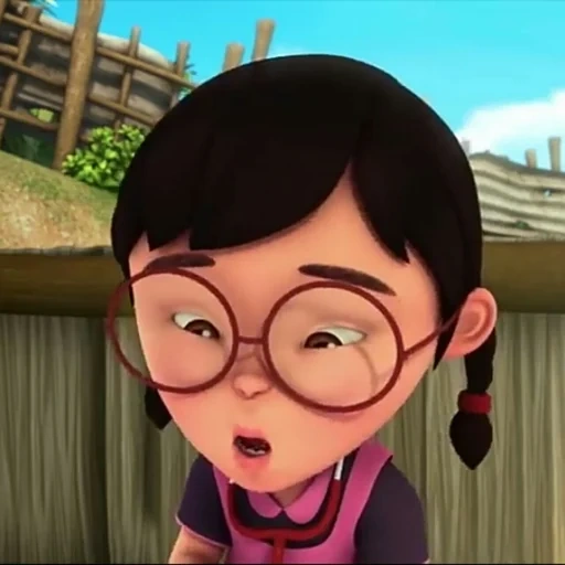 agnes i, cartoon, personagem, wu ping um produto, upin dan ipin