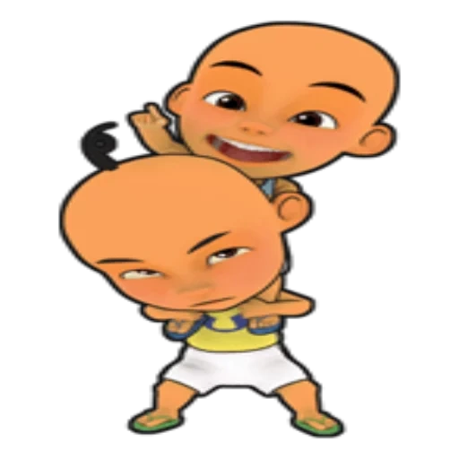 upin, ipping, asian, kartun, wu ping yipin