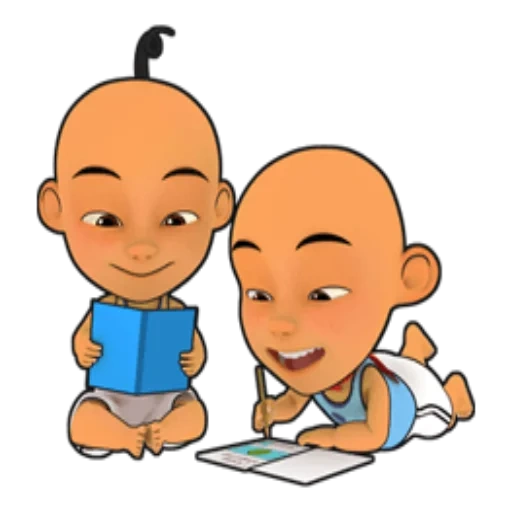 upin, asiático, wu ping um produto, upin dan ipin, gambar kartun