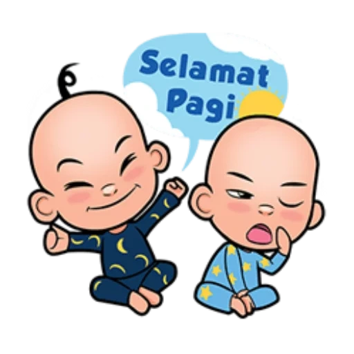 upin, lucu, gambar lucu, selamat pagi, детский смех рисунок