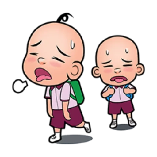 clipart, upin ipin, upin dan ipin, dessin de rire des enfants, dessin animé sur les hommes chauves