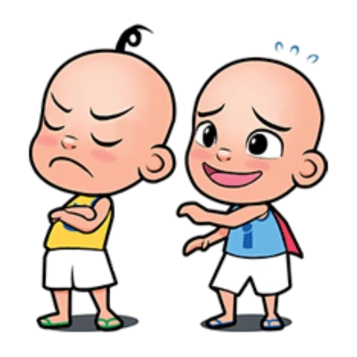 upin, splint, upin dan ipin, gambar kartun, pictures of children's laughter